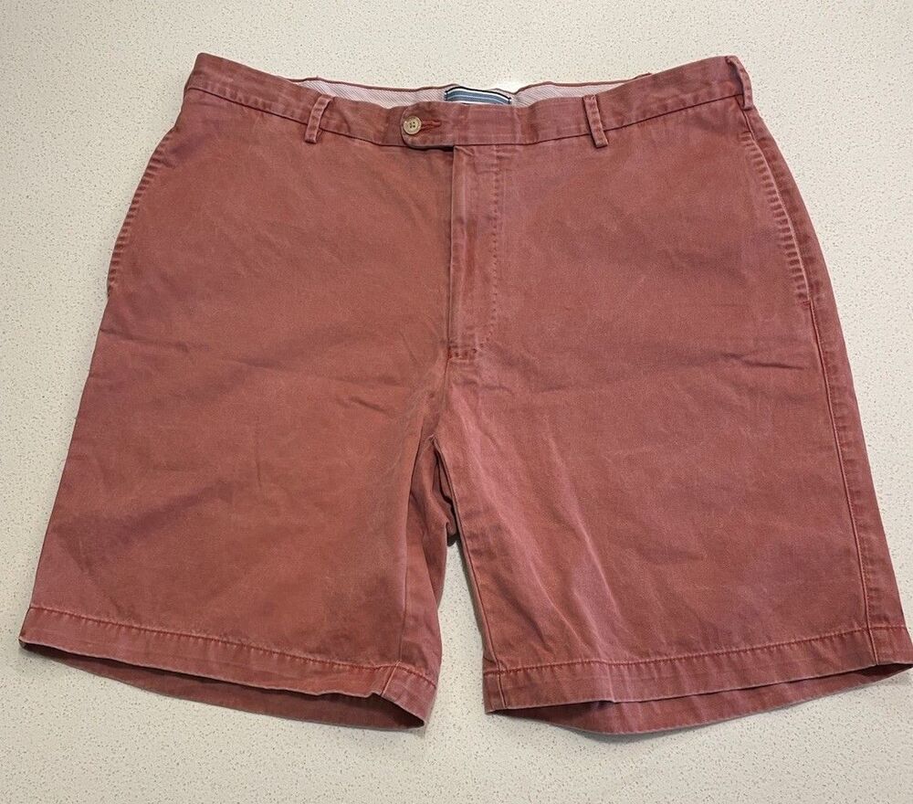 Peter Millar Pima Cotton Winston Washed Twill Shorts Men's Size 38 Red Golf